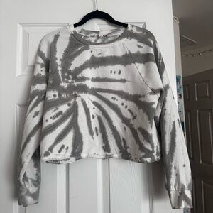 Dry Goods Tie Dye Cropped Crewneck Long Sleeve Sweatshirt Top